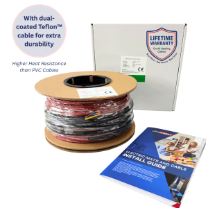 electric underfloor heating cable boxed with lifetime warranty