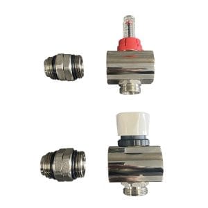 1'' Single Port Flow and Return Extension Set with 3/4'' eurocone pipework connections for underfloor heating manifold